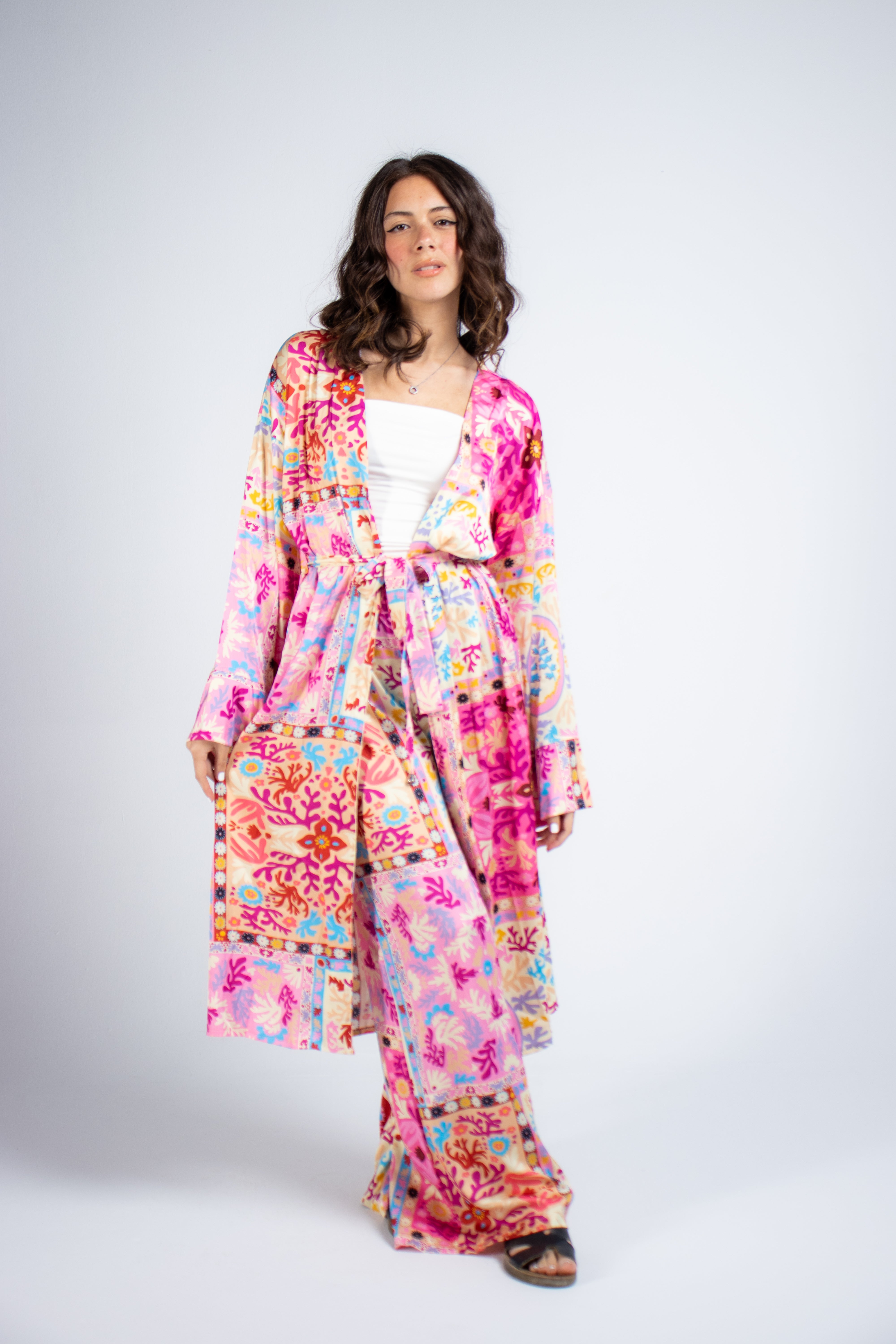 The Floral Print Kimono &Set