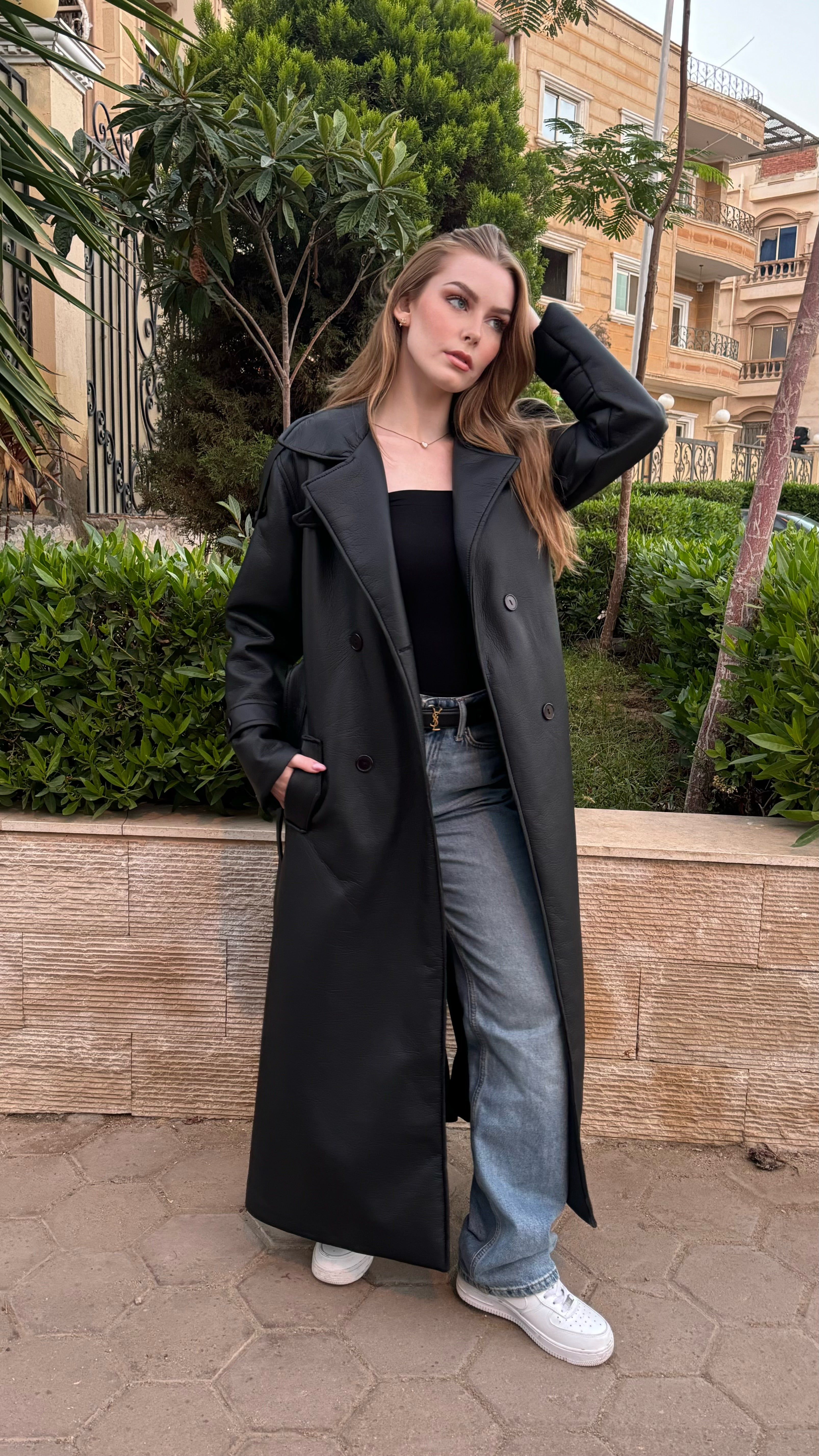 Leather coat