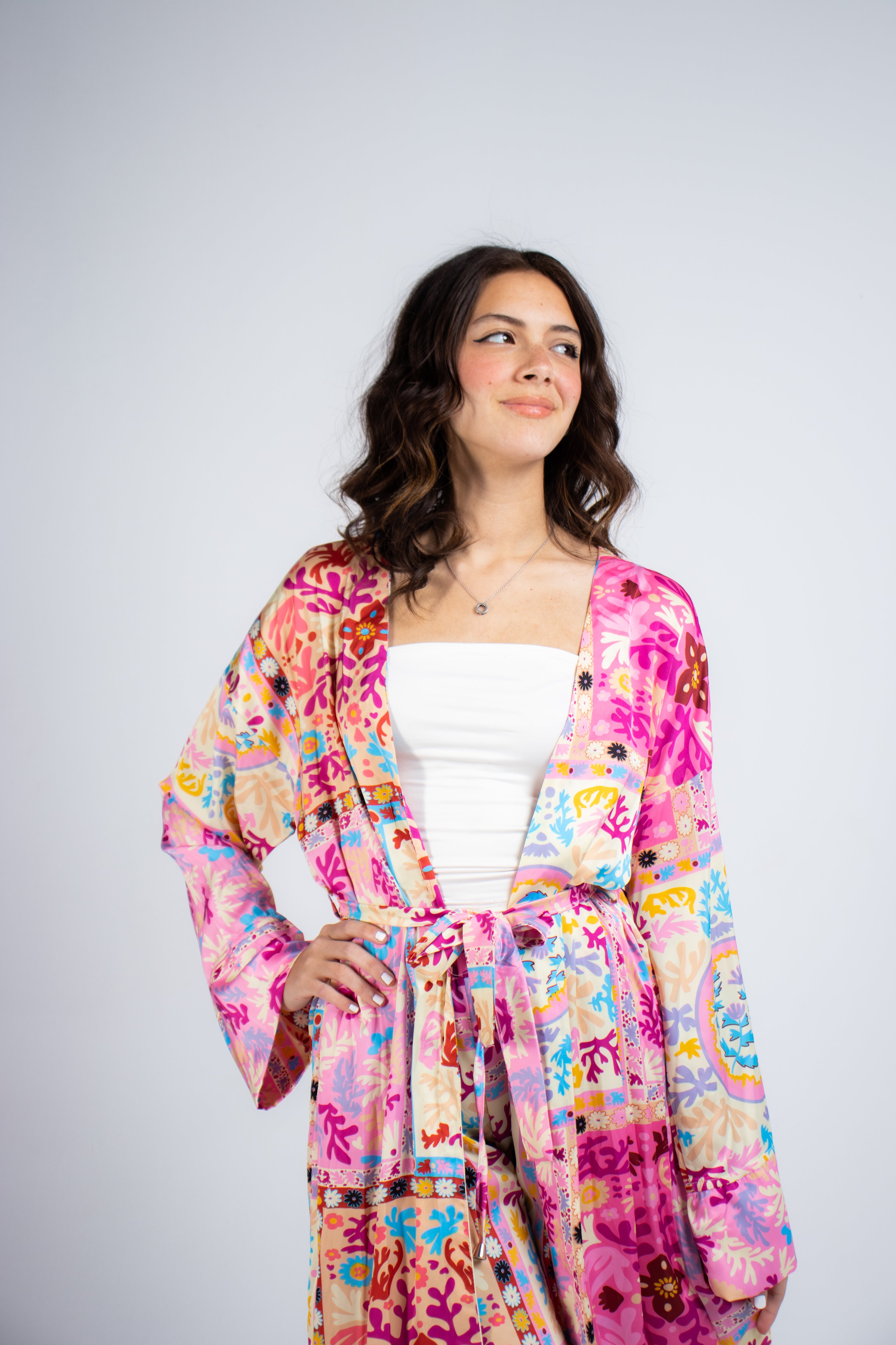 The Floral Print Kimono &Set