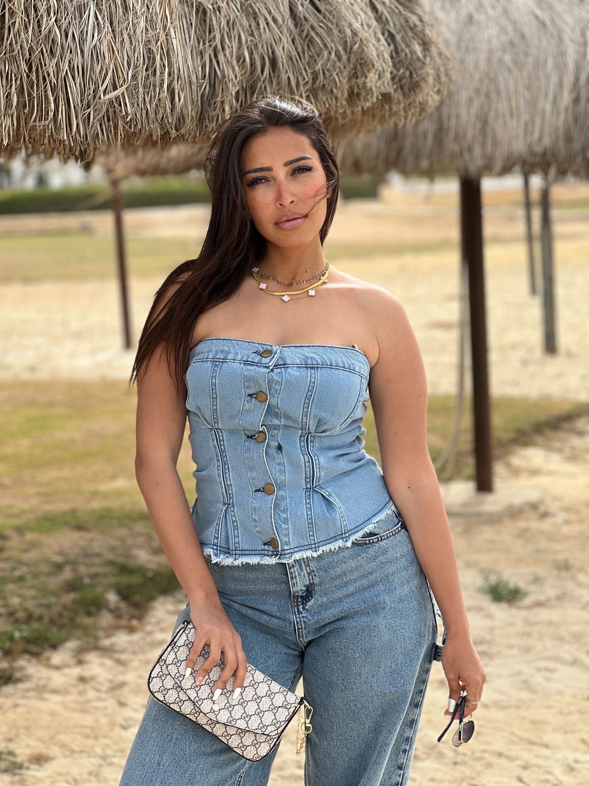 The Structured Denim Corset