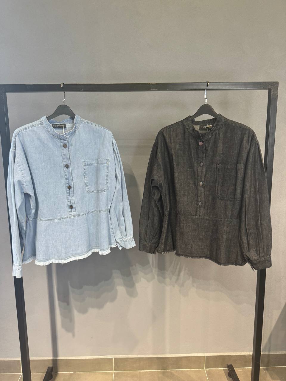 The Raw Edge Denim Blouse