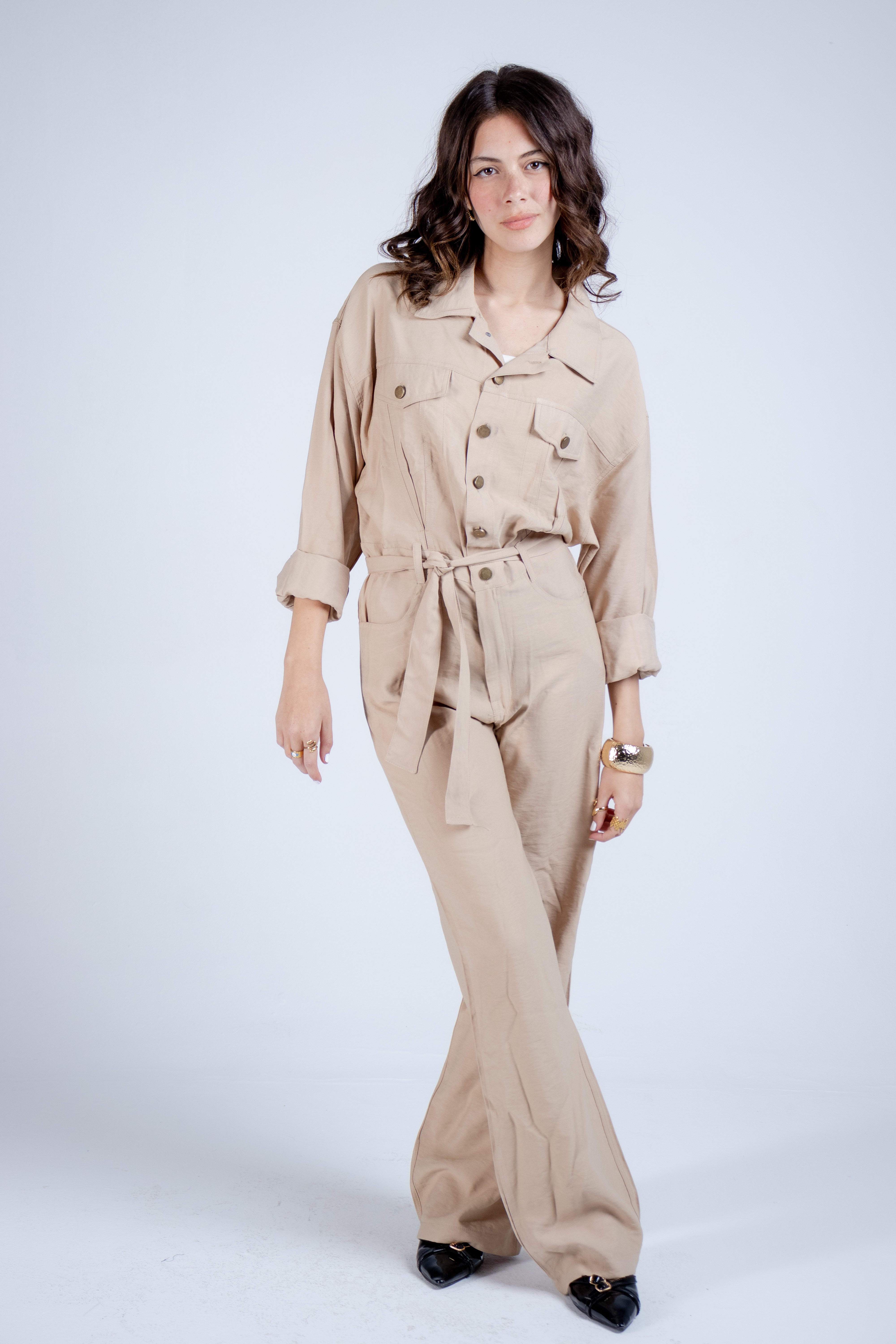 The Chic Utility Belted Jumpsuit