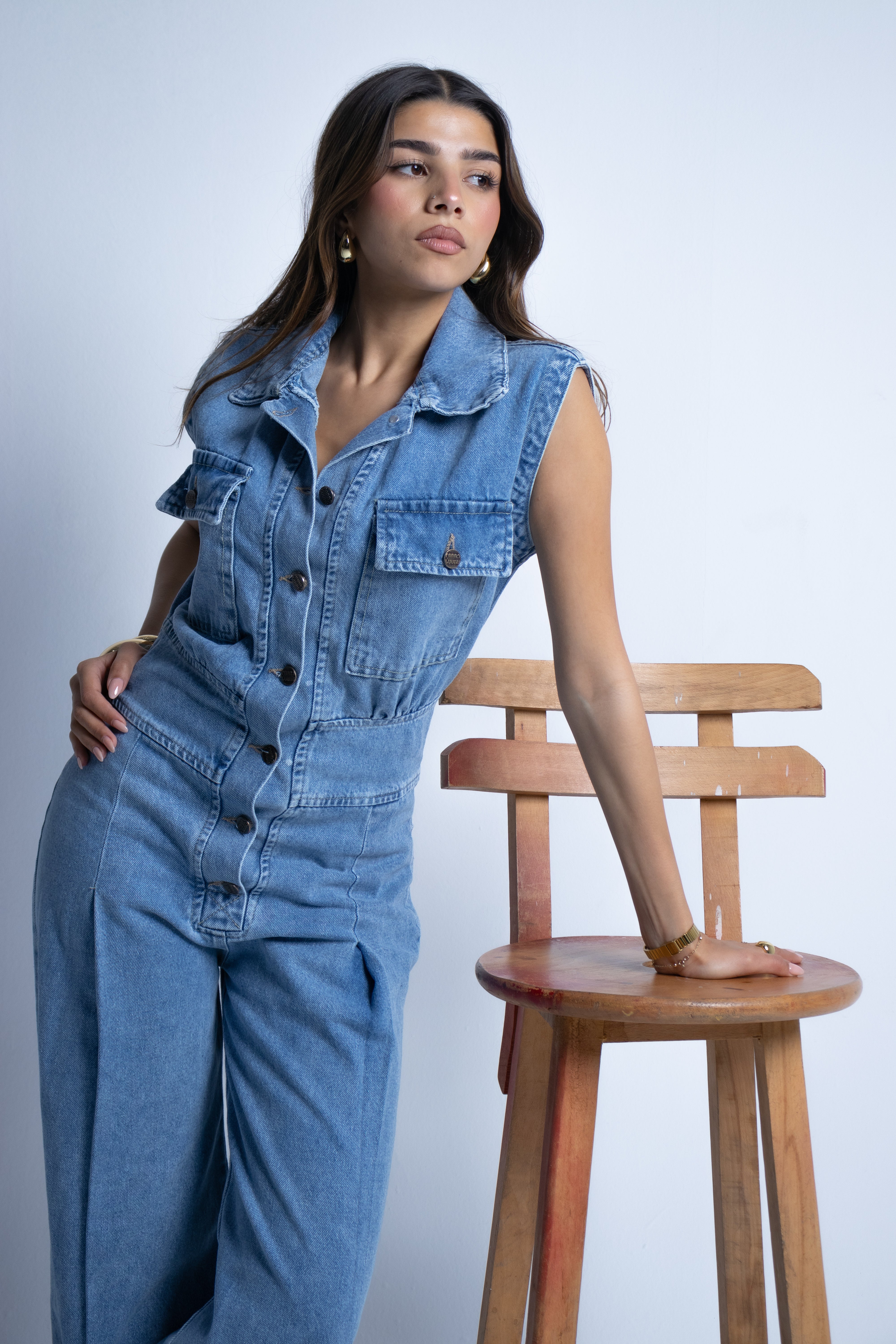 Denim Utility Jumpsuit